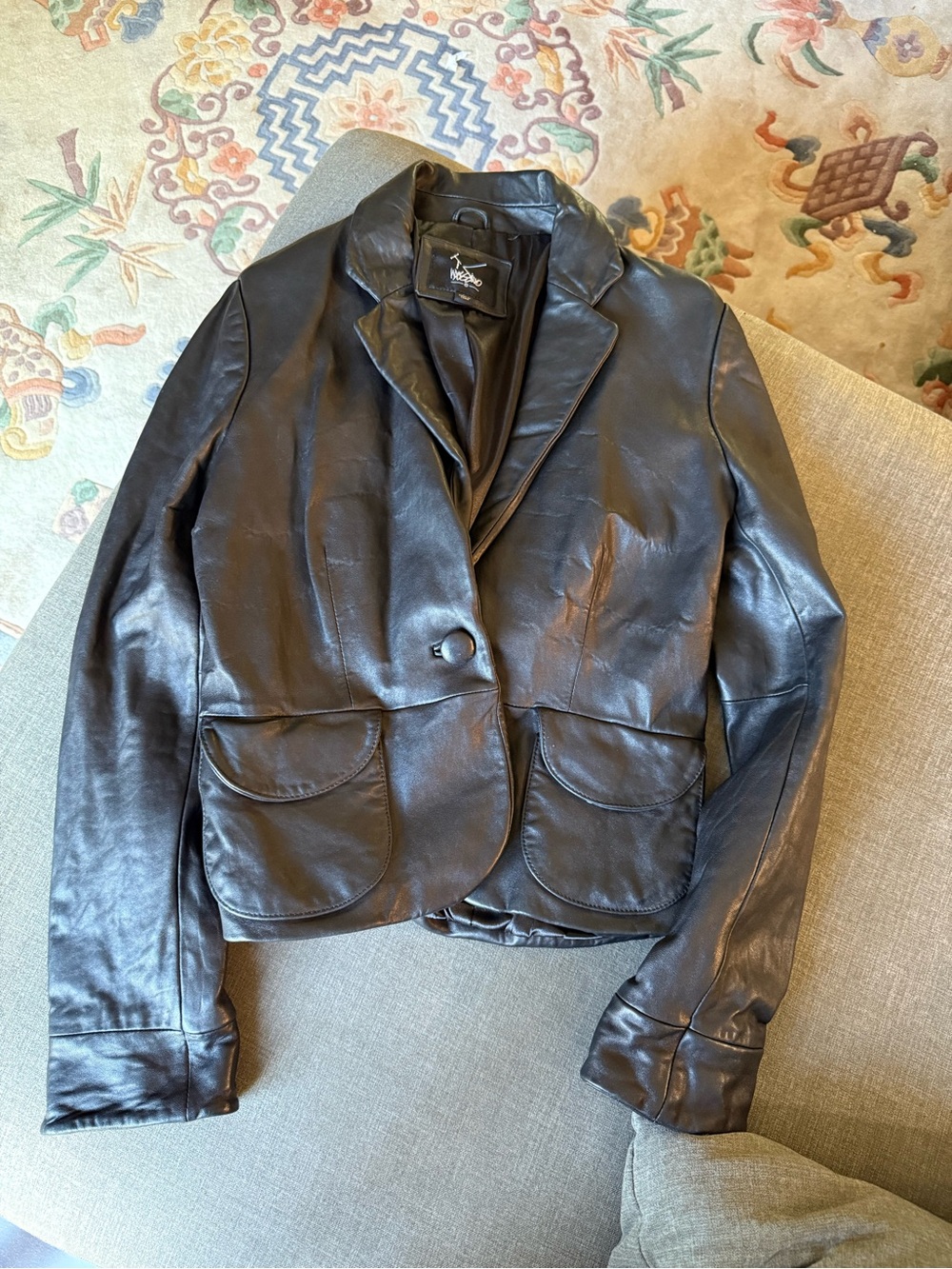 Vtg 90’s Y2K Massimo Genuine Leather Jacket Blazer Small